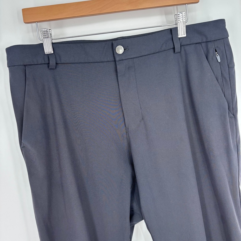 Lululemon Commission Pants‎ Mens 34x30 Black Slim Fit Chino Golf Techwear *FLAW